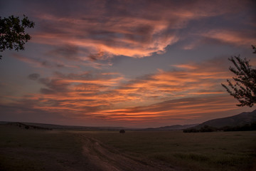 Dusk over valley