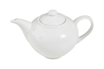 Kettle. White. View from above. For making tea. Isolated. For your design.