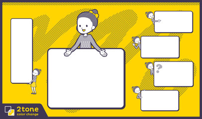 2tone type Polka dot clothes ribbon girl_set 14