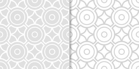 Light gray geometric seamless patterns