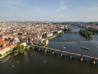 Fototapeta na wymiar Aerial shot of Prague old town
