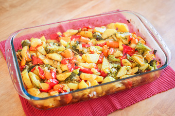 Chopped potato with mixed vegetables