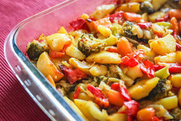 Chopped potato with mixed vegetables