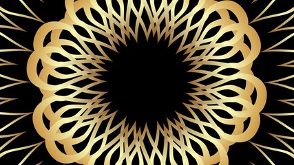 Elegant golden patterns on black background. Luxurious vintage motif.