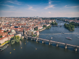 Aerial shot of Prague old town