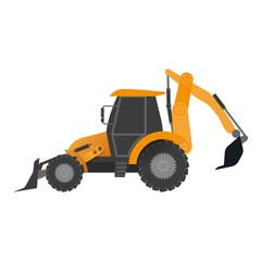Tractor bucket icon, flat style