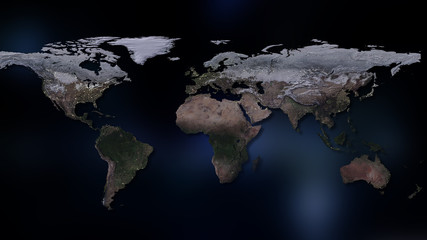 3D rendering of planet Earth. You can see continents, cities, the borders of the seas and oceans. Elements of this image furnished by NASA