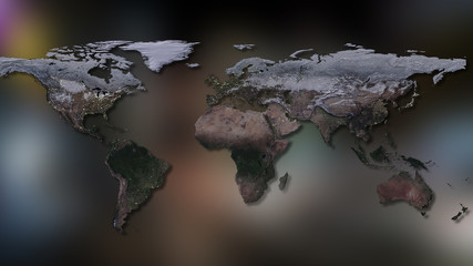 3D rendering of planet Earth. You can see continents, cities, the borders of the seas and oceans. Elements of this image furnished by NASA