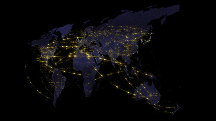 3D rendering of the best concept of the global network, the Internet, global communication, business, traffic flows. Elements of this image furnished by NASA