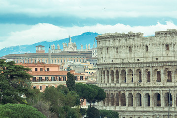 Obraz premium Rome colosseum antique architecture ruins Authentic Italy vatican City