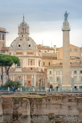 Fototapeta na wymiar Rome varied antique architecture ruins Italy Vatican City
