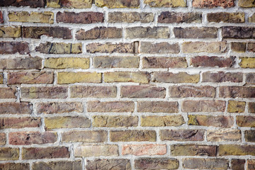 Yellow and red brickwall