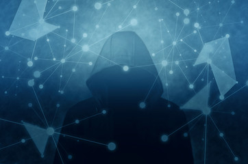 Hacker. Concept of cyber crime, internet piracy and hacking.