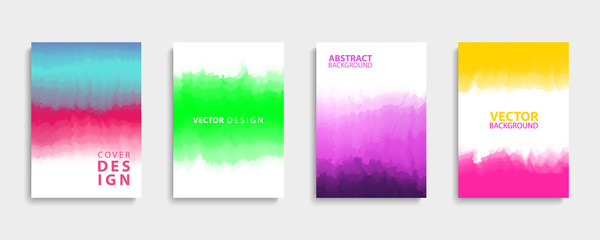 Covers design set with modern abstract color gradients patterns. Templates collection for brochures, posters, banners and cards. Vector illustration.