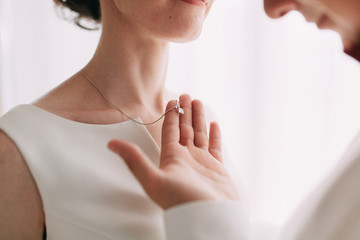 Wedding in the European style in the studio and on the street.Studio in Scandinavian style