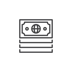 Money outline icon. linear style sign for mobile concept and web design. Economy simple line vector icon. Money flow symbol, logo illustration. Pixel perfect vector graphics