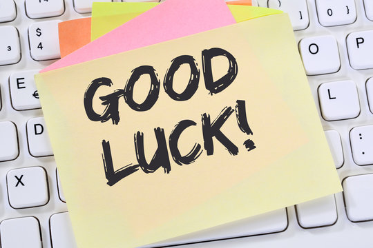 Good luck success successful test wish wishing business note paper