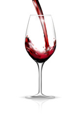 Pouring red wine into glass