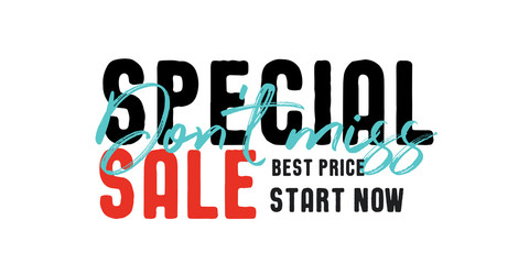 Special Sale V2 Banner vector heading design fashion style  for banner or poster. Sale and Discounts Concept.