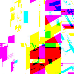 Abstract chemical glitching effect. Random digital signal error. Abstract contemporary texture background colorful pixel mosaic. Element of design for a trendy poster, music cover, business card.