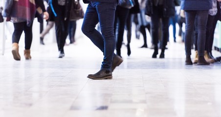 Person walking in a business event