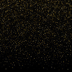 Golden glitter sparkle bubbles champagne particles stars on black background,happy new year holiday concept