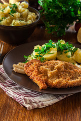 Homemade breaded viennese schnitzel