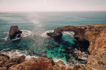 Natural bridge near Ayia Napa on Cyprus. Love bridge.