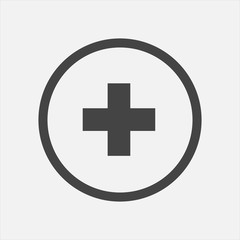 Vector icon hospital medicine. Medical cross illustration in a circle