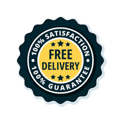 Free Delivery Guarantee label illustration