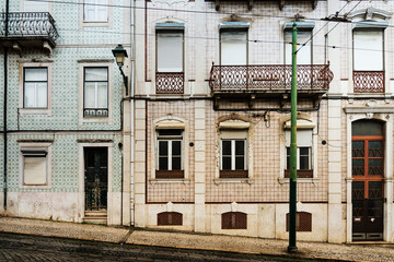 Traditional wall tiles in Lisbon