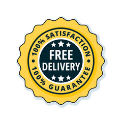 Free Delivery Guarantee label illustration