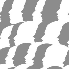 Seamless pattern crowd of people profile