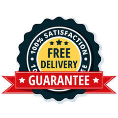 Free Delivery Guarantee label illustration