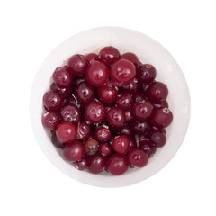cranberries on the white background