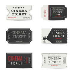 cinema ticket set illustration