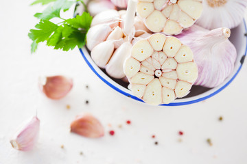 Garlic Cloves and Garlic Bulb
