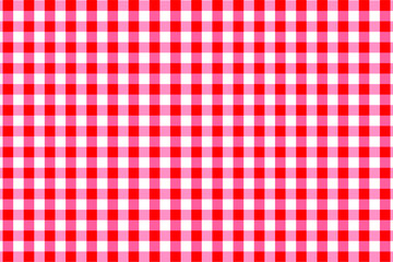 Red Gingham seamless pattern. Texture from rhombus/squares for - plaid, tablecloths, clothes, shirts, dresses, paper, bedding, blankets, quilts and other textile products. Vector illustration.