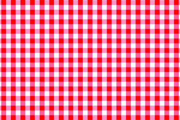 Red Gingham seamless pattern. Texture from rhombus/squares for - plaid, tablecloths, clothes, shirts, dresses, paper, bedding, blankets, quilts and other textile products. Vector illustration.