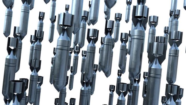 Aerial Bomb on white background