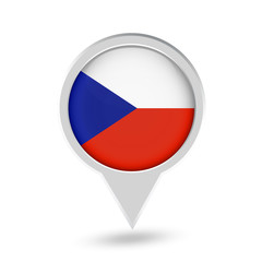 Fototapeta premium Czech Republic Flag Round Pin Icon