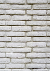 Decorative white bricks wall closeup