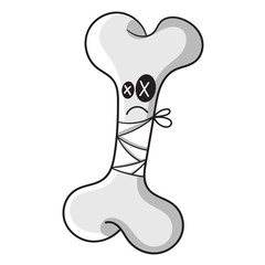 cartoon broken bone, vector illustration