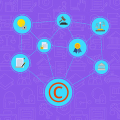 Vector flat style copyright elements infographic