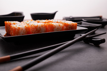 Japanese sushi and rolls cuisine