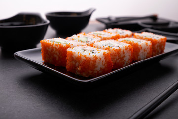 Japanese sushi and rolls cuisine