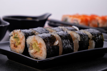 Japanese sushi and rolls cuisine