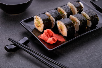 Japanese sushi and rolls cuisine