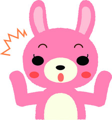 うさぎさん　驚く