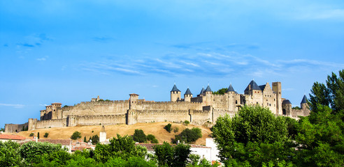 Fototapeta na wymiar Beautiful view of old town of Carcassone in France